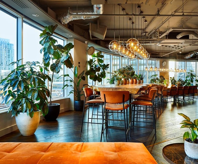 A shared office interior in London