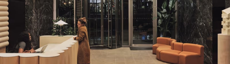 An office lobby in London